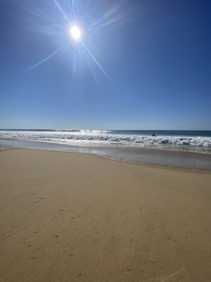 Beach nearby, sun-loungers