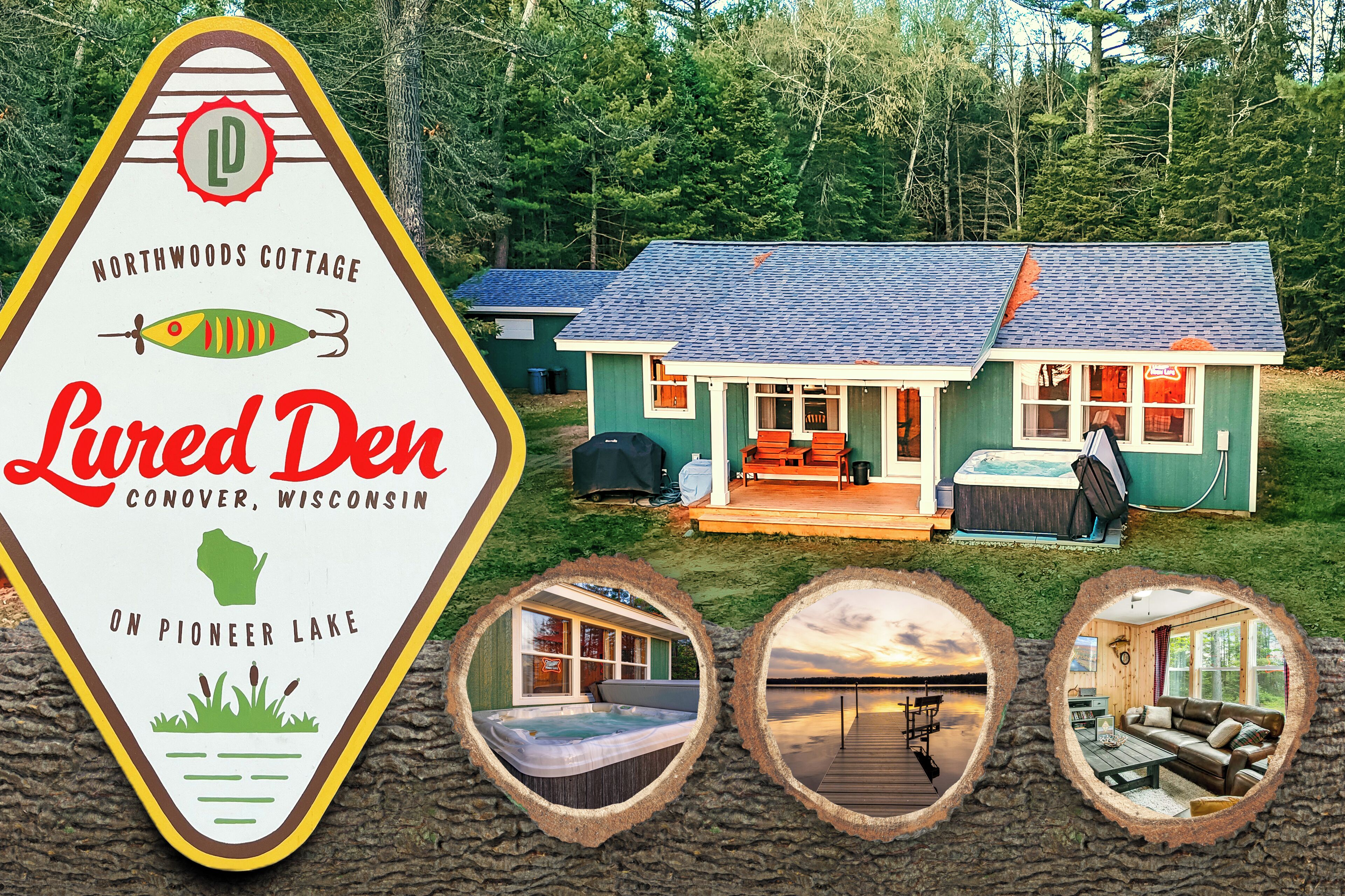 Lured Den - Private Lakefront Cottage - NEW HOT TUB!