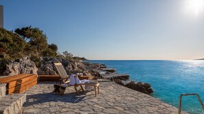 Terrace/patio - Beachfront Villa Punta Planka with Pool (Rogoznica)