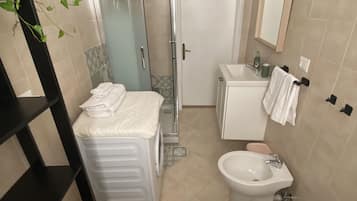 Dusche, Haartrockner, Bidet, Handtücher