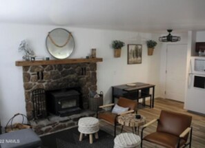 Televisión, chimenea