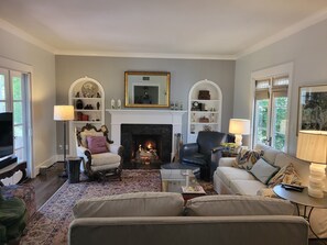 Caminetto, monitor per computer, stampante