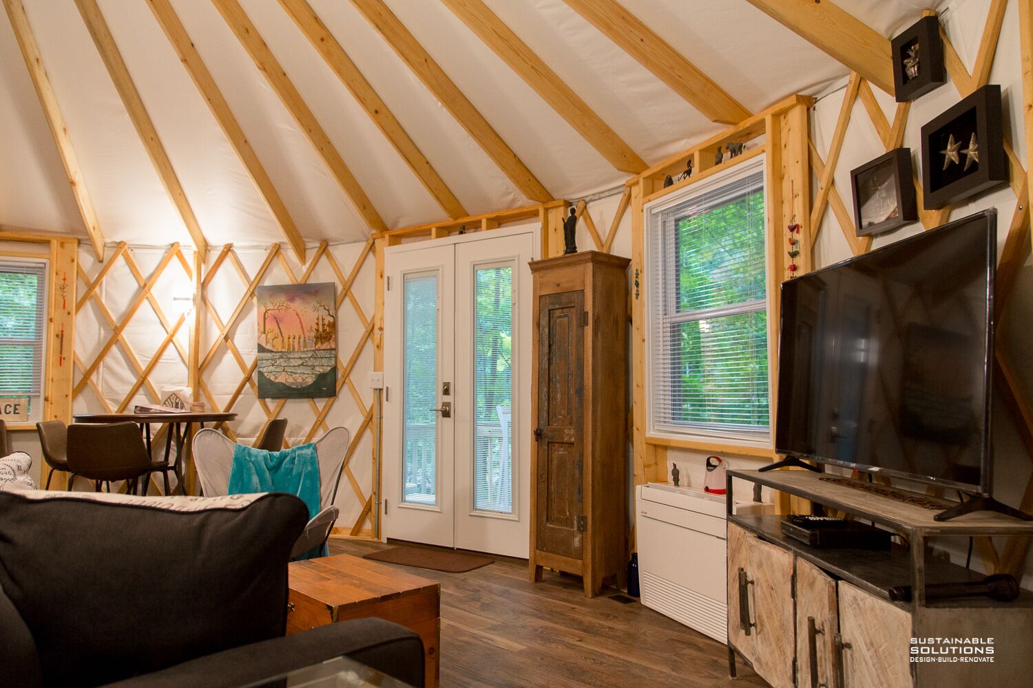 Yurt, Enjoy coffee / cocktails on your private balcony overlooking the Dry River