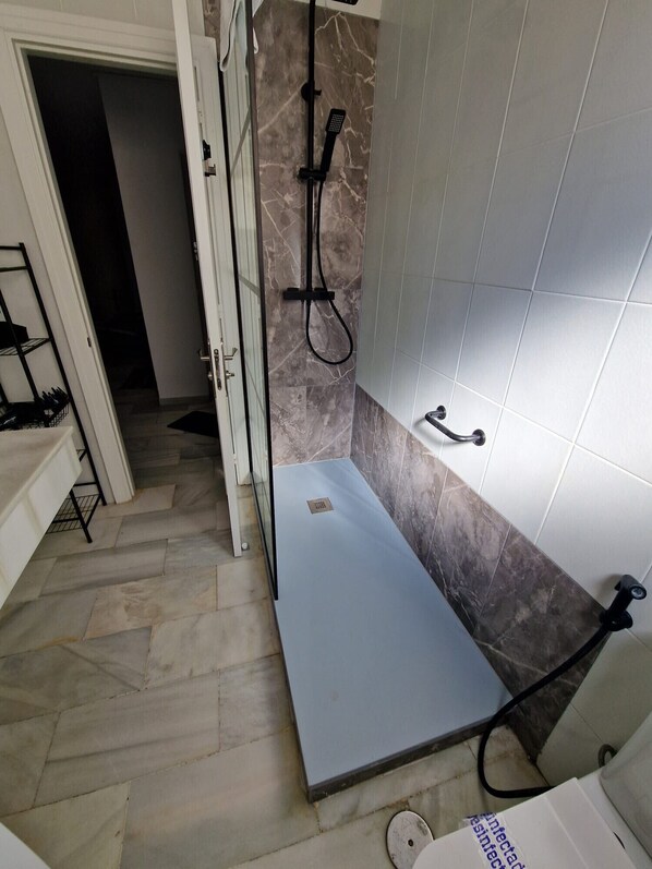 Shower, hair dryer