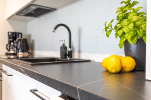 Fridge, oven, stovetop, dishwasher