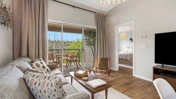 Condo, Multiple Beds, Kitchen, Garden View (Whiskey's Hillside Retreat ) | Living area | 42-inch flat-screen TV with digital channels