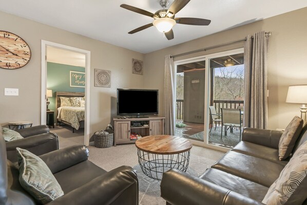 Condo, Multiple Beds, Balcony, Mountain View | Living area | 42-inch flat-screen TV with cable channels, TV - Back Porch Escape (Branson)