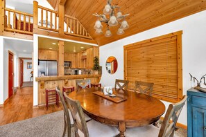 House, Multiple Beds, Patio, Mountain View | Dining - The Pond Cabin (Shaver Lake)