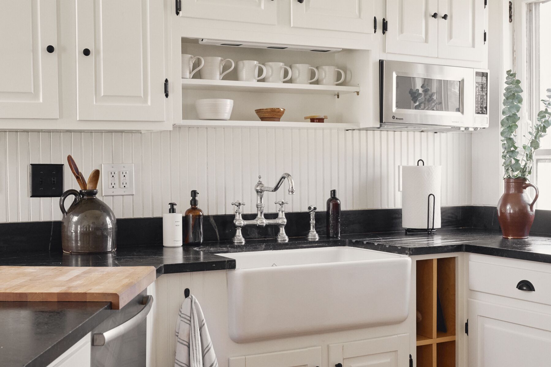 Farmhouse retreat with private pool, outdoor shower, fire pit.