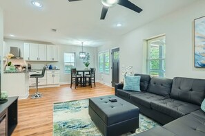 TV, fireplace, offices