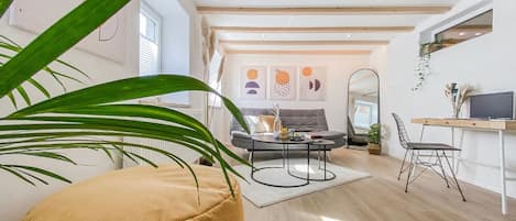 Smart TV, video library, stereo