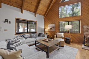 Televisión y chimenea 