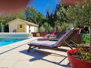 Piscine extérieure, piscine chauffée