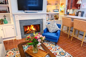 Smart TV, fireplace, printers