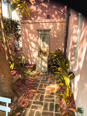 Exterior detail - Timeless Charleston Charm: Cozy 1807 Haven with Fire Glow & Private Patio Dreams (Charleston)