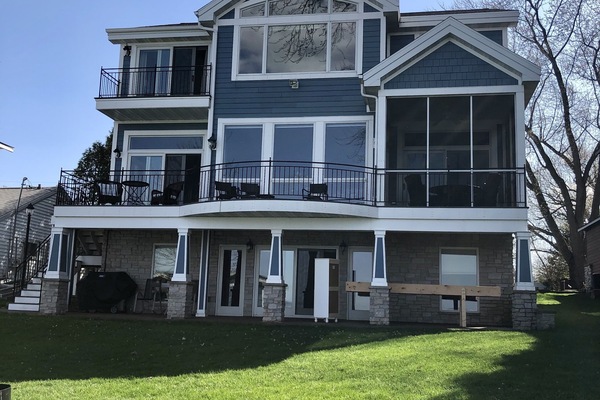 Lakefront view of home