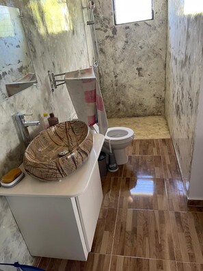 Shower, towels, soap