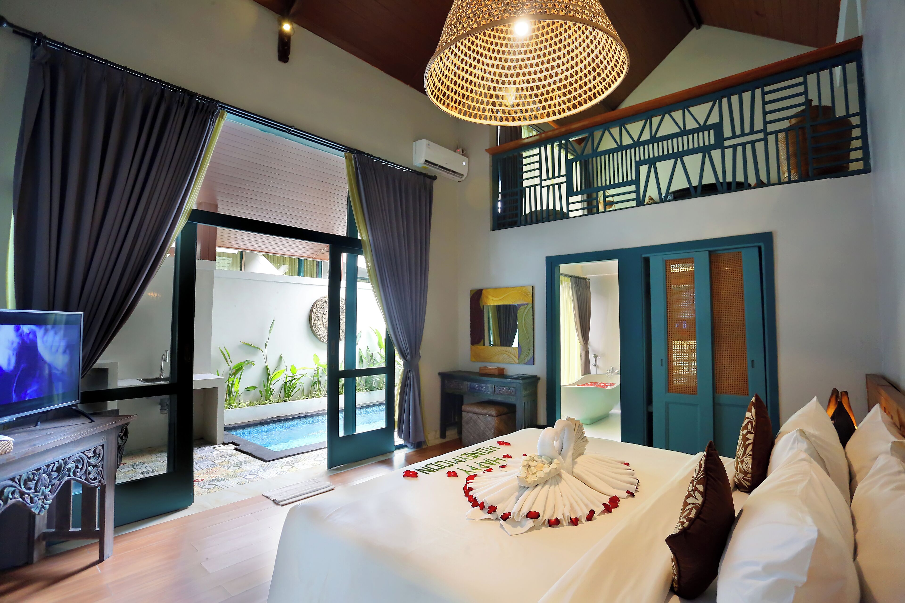 One Bedroom Private Pool Villa | Soundproofing, iron/ironing board, free WiFi, bed sheets