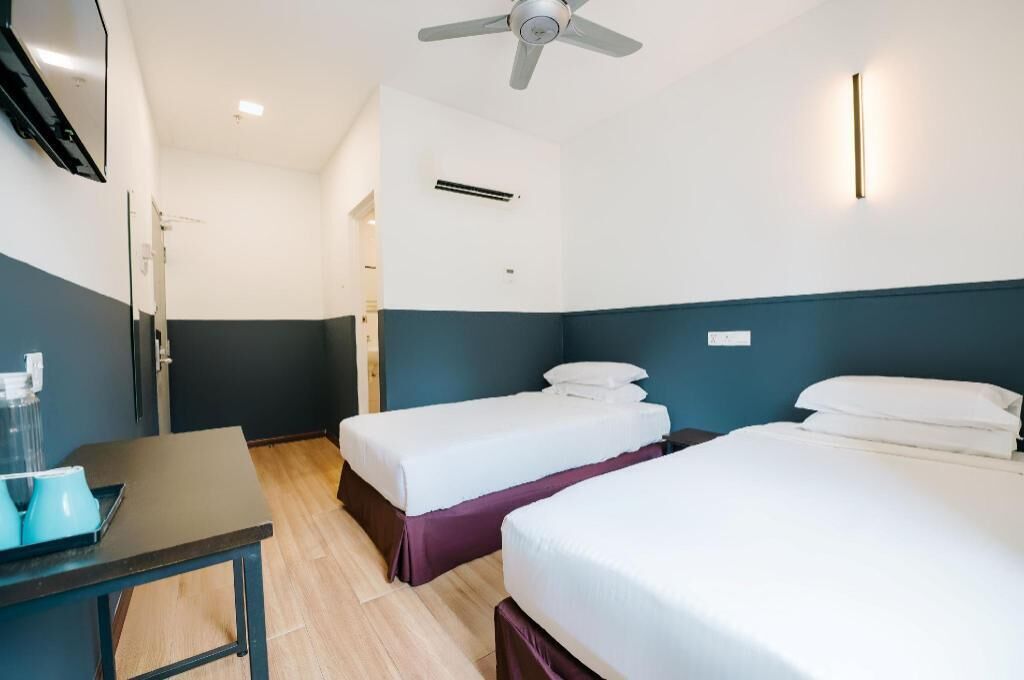 Desk, free WiFi, bed sheets