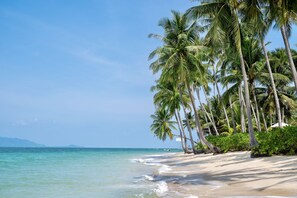 A beach with palm trees and a clear sky. - Sea&Sky Beach Resort (Koh Samui)