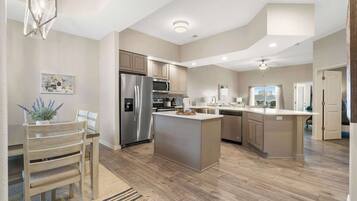 Condo, Multiple Beds, Patio (It's a Good Life) | Private kitchen | Coffee/tea maker, cookware/dishes/utensils