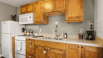 Fridge, microwave, stovetop, dishwasher