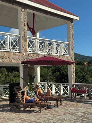 Terrace/patio - New listing: oversized rooms, yoga pavilion, saltwater pool and kids zip line! (Charlestown)