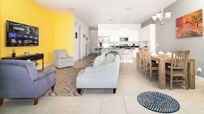Townhome, Multiple Beds, Pool Access, Pool View (Great Escape to The Enclaves) | Living area | 42-inch flat-screen TV with digital channels - Great Escape to the Enclaves Near Disney! (Davenport)