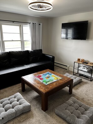 Smart TV, video games, foosball, table tennis