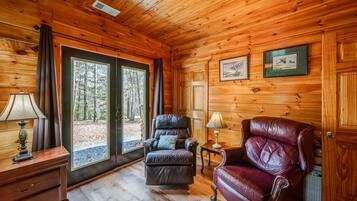 Cabin, Multiple Beds, Patio, Mountain View (Blueridge Retreat) | Living area | 50-inch flat-screen TV with digital channels, DVD player