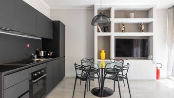 Apartment, 1 Bedroom | Private kitchen | Full-sized fridge, oven, stovetop, espresso maker