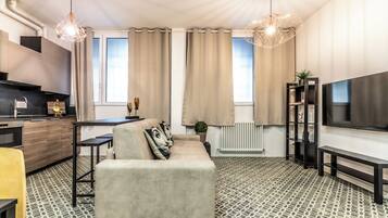 Apartment, 1 Bedroom | Private kitchen | Full-size fridge, stovetop, dishwasher, espresso maker