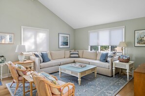 House, Multiple Beds, Kitchen, Garden View | Living area - Beachside Beauty (Bethany Beach)