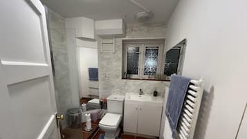Apartment | Bathroom | Shower, hair dryer, towels