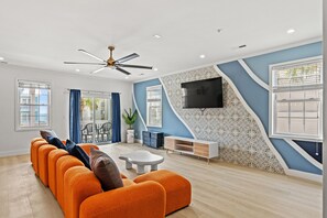 Luxury Townhome | Living area | 50-inch Smart TV with digital channels, streaming services - Luxurious Home with Theatre Room (North Myrtle Beach)
