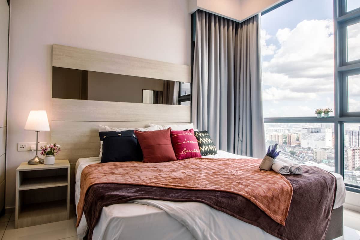 Apartamento executivo, 1 quarto | Roupas de cama de algodão egípcio, roupas de cama premium