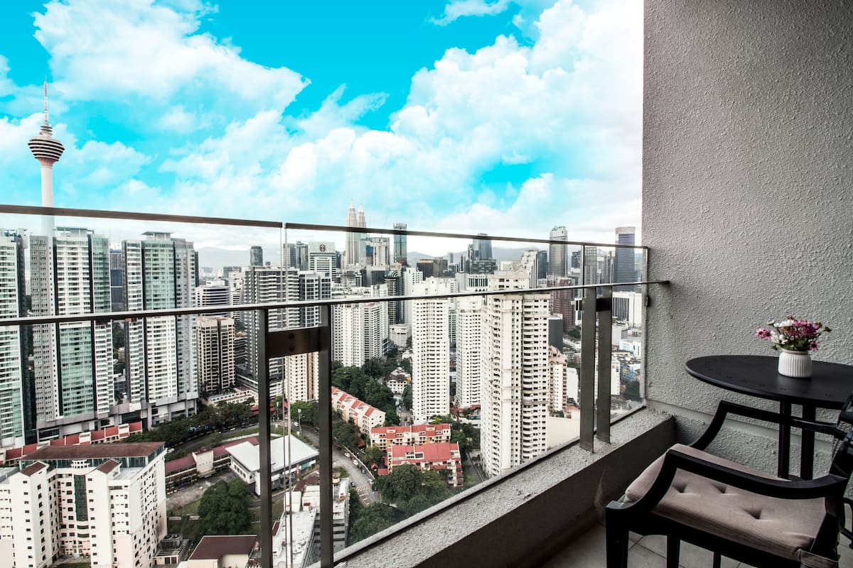 Departamento romántico, 1 habitación, vista a la ciudad | Vista del balcón