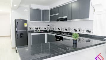 Basic Apartment | Private kitchen | Full-size fridge