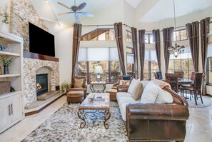 تلفزيون ذكي، مدفأة، مكتبة فيديو، ستيريو