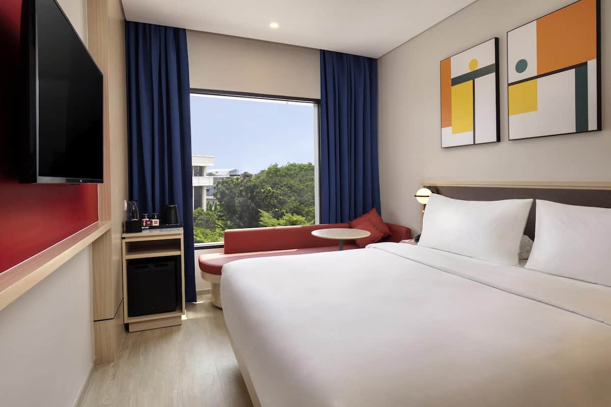 In-room safe, desk, laptop workspace, blackout drapes