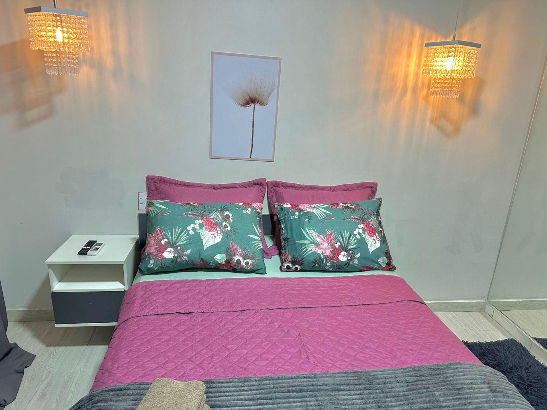 1 bedroom, desk, laptop workspace, blackout curtains