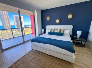 4 bedrooms, desk, iron/ironing board, travel cot