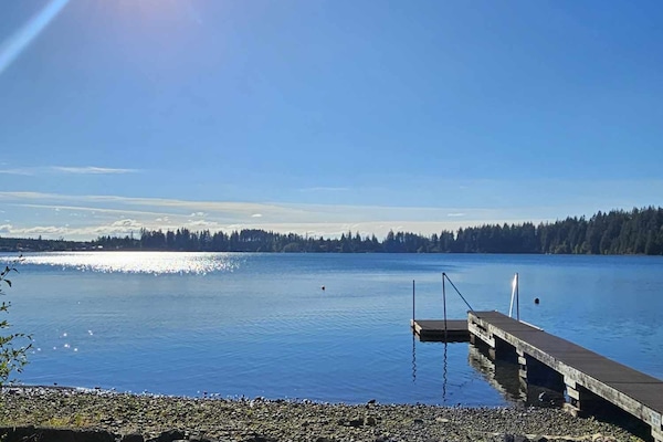 From the cabin - your view of the lake and your own private dock!