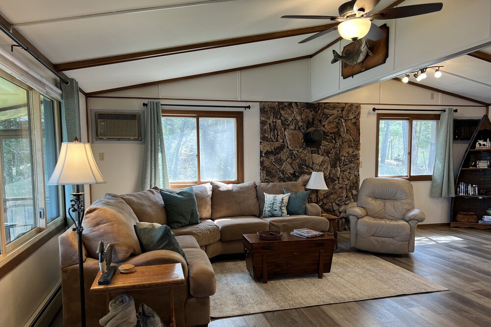 The Yellow House on the Lake. Private Waterfront Cabin in Hayward, WI.