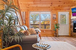 Smart TV, chimenea, videojuegos, libros