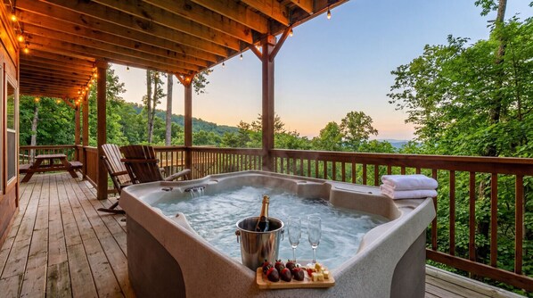 Outdoor spa tub