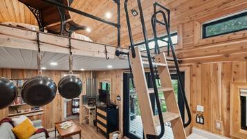 Televisor intel·ligent, llar de foc, reproductor de DVD i llibres