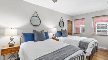 2 bedrooms, desk, iron/ironing board, travel crib