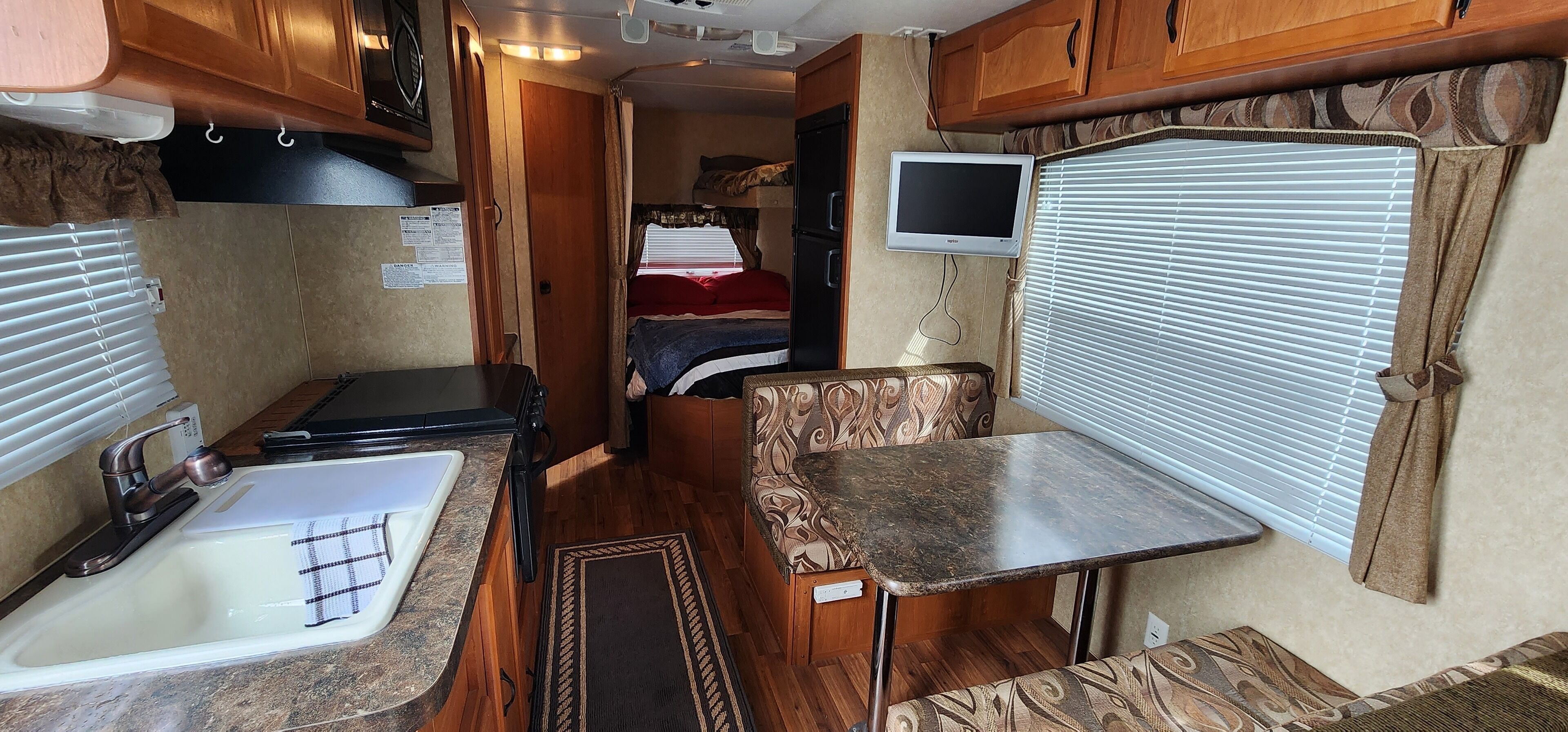 Cozy camping trailer