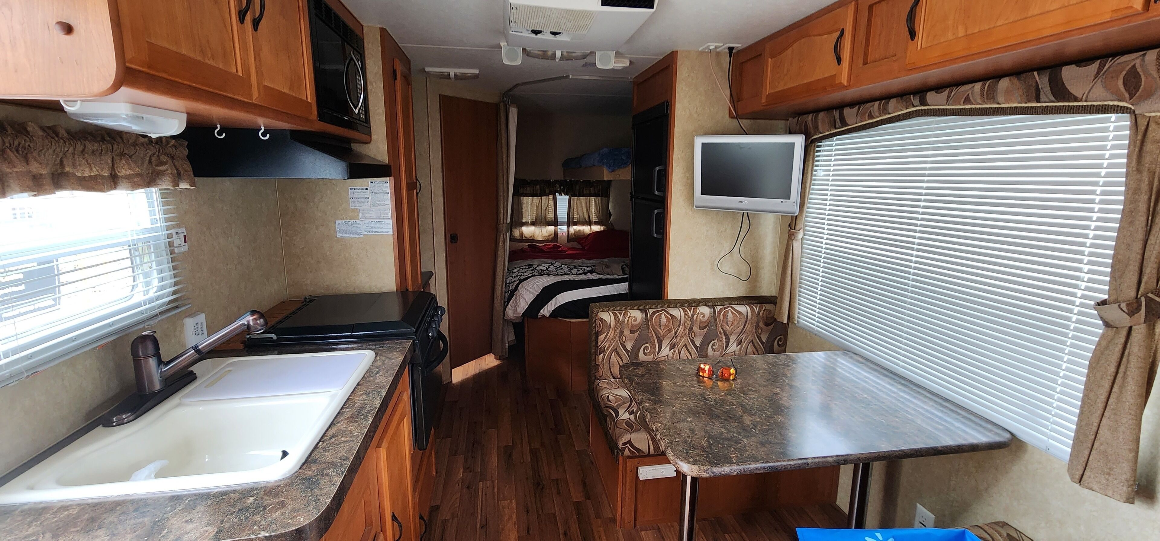 Cozy camping trailer